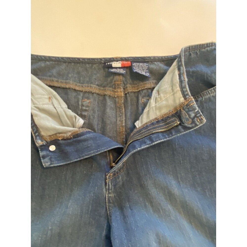 French Cuff Womens Jeans Sz 12 Embroidery Bootcut Y2K Denim Boho Western Artsy - Picture 10 of 12